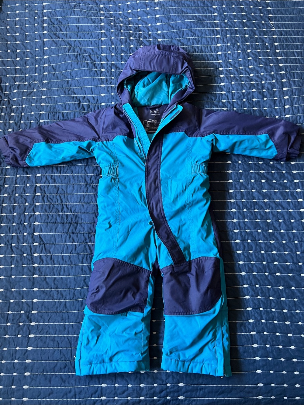 L.L. Bean Toddler Teal and Navy One-Piece Snow Suit